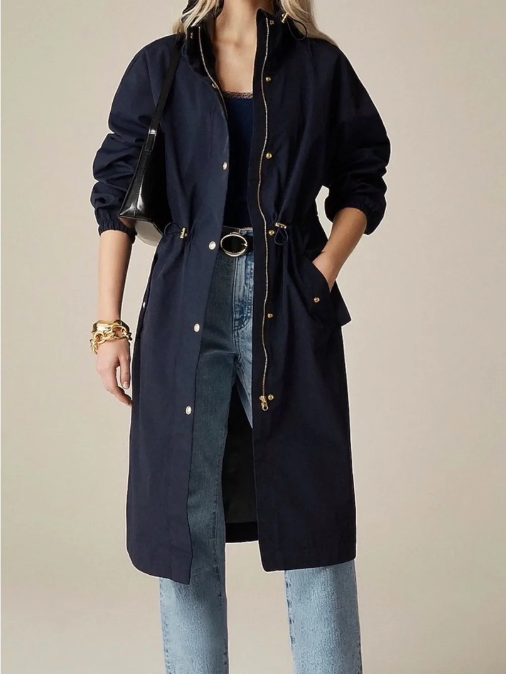 J.Crew Women’s Navy Perfect Raincoat Trench